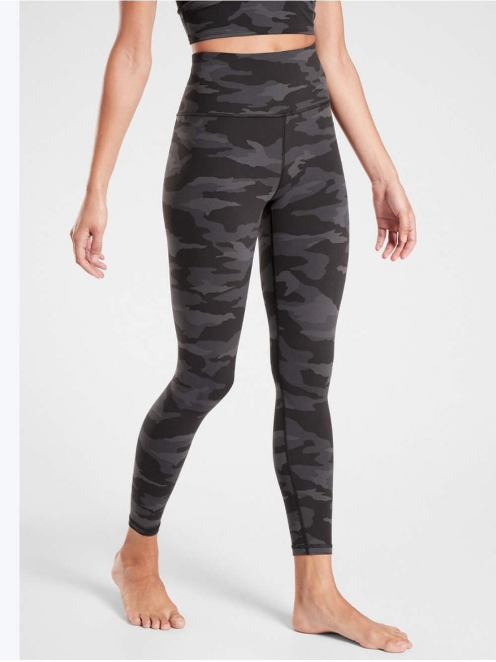 Athleta Black & Green Camo High-Rise Leggings